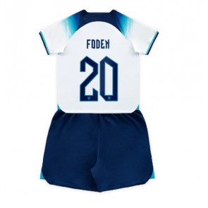 England Phil Foden #20 Replika Babytøj Hjemmebanesæt Børn VM 2022 Kortærmet (+ Korte bukser)